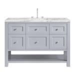 Breckenridge 48IN Single Vanity Serenity Blue w/ 3 CM Carrara Marble Top
