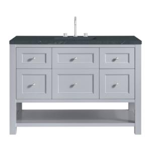 Breckenridge 48IN Single Vanity Serenity Blue w/ 3 CM Charcoal Soapstone Quartz Top