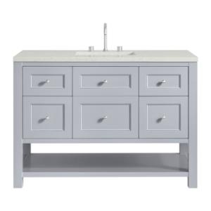 Breckenridge 48IN Single Vanity Serenity Blue w/ 3 CM Lime Delight Quartz Top