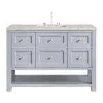 Breckenridge 48IN Single Vanity Serenity Blue w/ 3 CM Victorian Silver Quartz Top