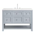 Breckenridge 48IN Single Vanity Serenity Blue w/ 3 CM White Zeus Quartz Top