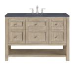Breckenridge 48IN Single Vanity Whitewashed Oak w/ 3 CM Charcoal Soapstone Silestone Top
