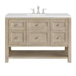 Breckenridge 48IN Single Vanity Whitewashed Oak w/ 3 CM White Zeus Silestone Top