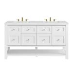 Breckenridge 60IN Double Vanity Bright White w/ 3 CM Ethereal Noctis Quartz Top