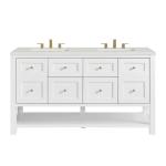 Breckenridge 60IN Double Vanity Bright White w/ 3 CM Lime Delight Quartz Top