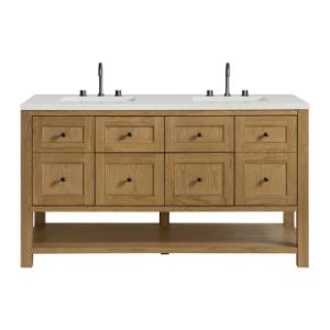 Breckenridge 60IN Double Vanity Light Natural Oak w/ 3 CM Lime Delight Quartz Top