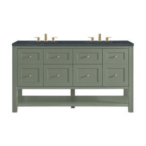 Breckenridge 60IN Double Vanity Smokey Celadon w/ 3 CM Charcoal Soapstone Quartz Top