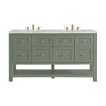 Breckenridge 60IN Double Vanity Smokey Celadon w/ 3 CM Eternal Jasmine Pearl Quartz Top