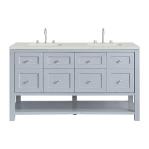 Breckenridge 60IN Double Vanity Serenity Blue w/ 3 CM Lime Delight Quartz Top