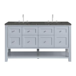 Breckenridge 60IN Double Vanity Serenity Blue w/ 3 CM Parisien Bleu Top