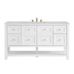 Breckenridge 60IN Single Vanity Bright White w/ 3 CM Eternal Jasmine Pearl Quartz Top