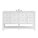 Breckenridge 60IN Single Vanity Bright White w/ 3 CM Ethereal Noctis Quartz Top