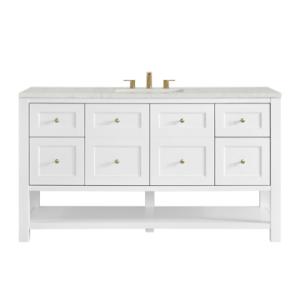 Breckenridge 60IN Single Vanity Bright White w/ 3 CM Lime Delight Quartz Top