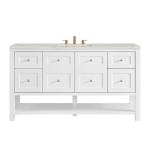 Breckenridge 60IN Single Vanity Bright White w/ 3 CM Victorian Silver Quartz Top