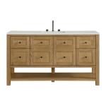 Breckenridge 60IN Single Vanity Light Natural Oak w/ 3 CM Lime Delight Quartz Top