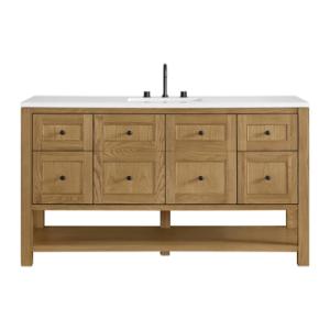Breckenridge 60IN Single Vanity Light Natural Oak w/ 3 CM White Zeus Quartz Top