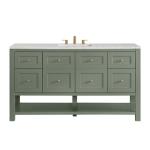 Breckenridge 60IN Single Vanity Smokey Celadon w/ 3 CM Eternal Jasmine Pearl Quartz Top
