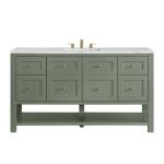 Breckenridge 60IN Single Vanity Smokey Celadon w/ 3 CM Ethereal Noctis Quartz Top