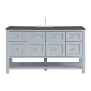 Breckenridge 60IN Single Vanity Serenity Blue w/ 3 CM Parisien Bleu Top