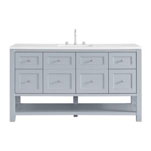 Breckenridge 60IN Single Vanity Serenity Blue w/ 3 CM White Zeus Quartz Top