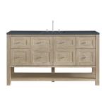 Breckenridge 60IN Single Vanity Whitewashed Oak w/ 3 CM Charcoal Soapstone Quartz Top
