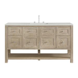 Breckenridge 60IN Single Vanity Whitewashed Oak w/ 3 CM Lime Delight Quartz Top