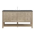 Breckenridge 60IN Single Vanity Whitewashed Oak w/ 3 CM Parisien Bleu Top