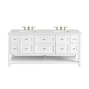 Breckenridge 72IN Double Vanity Bright White w/ 3 CM Lime Delight Top