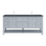 Breckenridge 72IN Double Vanity Serenity Blue w/ 3 CM Charcoal Soapstone Quartz Top