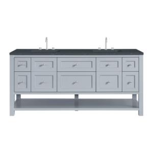 Breckenridge 72IN Double Vanity Serenity Blue w/ 3 CM Charcoal Soapstone Quartz Top