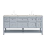 Breckenridge 72IN Double Vanity Serenity Blue w/ 3 CM Eternal Jasmine Pearl Quartz Top