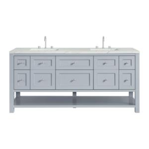 Breckenridge 72IN Double Vanity Serenity Blue w/ 3 CM Ethereal Noctis Quartz Top
