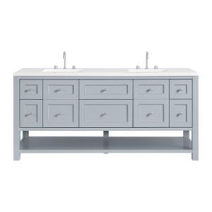 Breckenridge 72IN Double Vanity Serenity Blue w/ 3 CM White Zeus Quartz Top