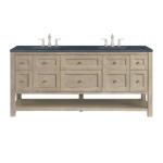 Breckenridge 72IN Double Vanity Whitewashed Oak w/ 3 CM Charcoal Soapstone Silestone Top