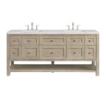 Breckenridge 72IN Double Vanity Whitewashed Oak w/ 3 CM Ethereal Noctis Silestone Top