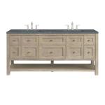 Breckenridge 72IN Double Vanity Whitewashed Oak w/ 3 CM Parisien Bleu Silestone Top