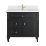 Lorelai 36IN Single Vanity Black Onyx w/ White Zeus Quartz Top