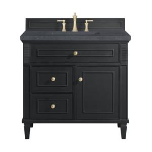 Lorelai 36IN Single Vanity Black Onyx w/ Charcoal Soapstone Top