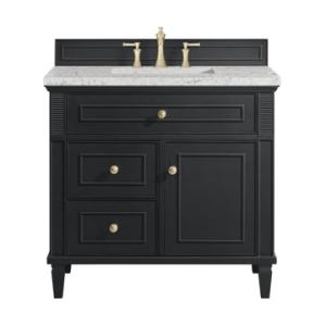 Lorelai 36IN Single Vanity Black Onyx w/ Eternal Jasmine Pearl Top
