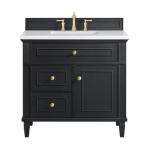 Lorelai 36IN Single Vanity Black Onyx w/ White Zeus Quartz Top (3CM)