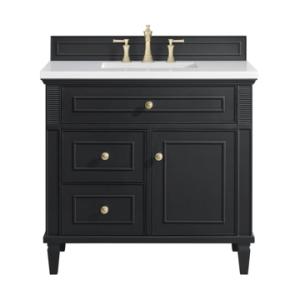 Lorelai 36IN Single Vanity Black Onyx w/ White Zeus Quartz Top (3CM)