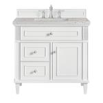Lorelai 36IN Single Vanity Bright White w/ Eternal Jasmine Pearl Top