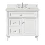 Lorelai 36IN Single Vanity Bright White w/ 3 CM Lime Delight Silestone Top