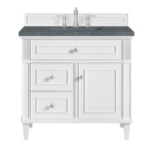 Lorelai 36IN Single Vanity Bright White w/ 3 CM Parisien Bleu Silestone Top