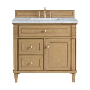 Lorelai 36IN Single Vanity Light Natural Oak w/ 3 CM Carrara White Marble Top