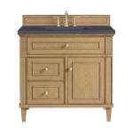 Lorelai 36IN Single Vanity Light Natural Oak w/ 3 CM Charcoal Soapstone Silestone Top