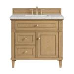 Lorelai 36IN Single Vanity Light Natural Oak w/ 3 CM Eternal Jasmine Pearl Silestone Top