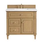 Lorelai 36IN Single Vanity Light Natural Oak w/ 3 CM White Zeus Silestone Top