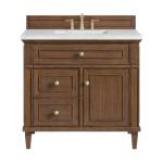 Lorelai 36IN Single Vanity Mid-Century Walnut w/ 3 CM Ethereal Noctis Silestone Top