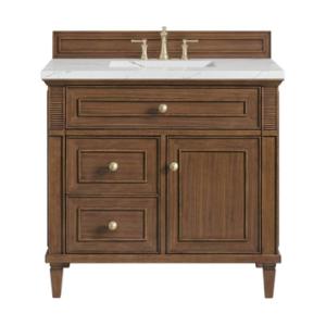 Lorelai 36IN Single Vanity Mid-Century Walnut w/ 3 CM Ethereal Noctis Silestone Top